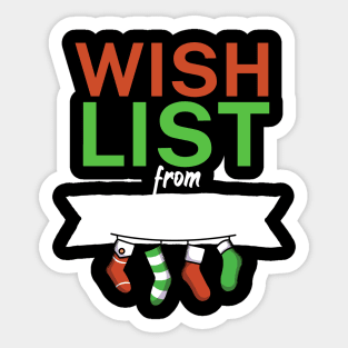 Wish list from Sticker